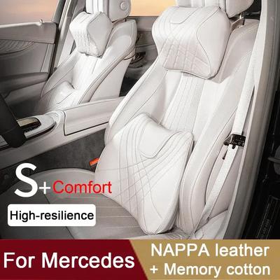 Кожаная подушка под голову NAPPA для автомобиля, подушка для шеи, мягкая подушка для сиденья, поясничная поддержка, подушка для талии для Mercedes Benz AMG A C E S Class W207 W211 W212