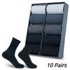 10Pairs Spring Summer Men Business Bamboo Fiber Socks Brethable Anti-Bacterial Deodorant High Quality Casual Man Sock Sport Long Socks 5 Colors