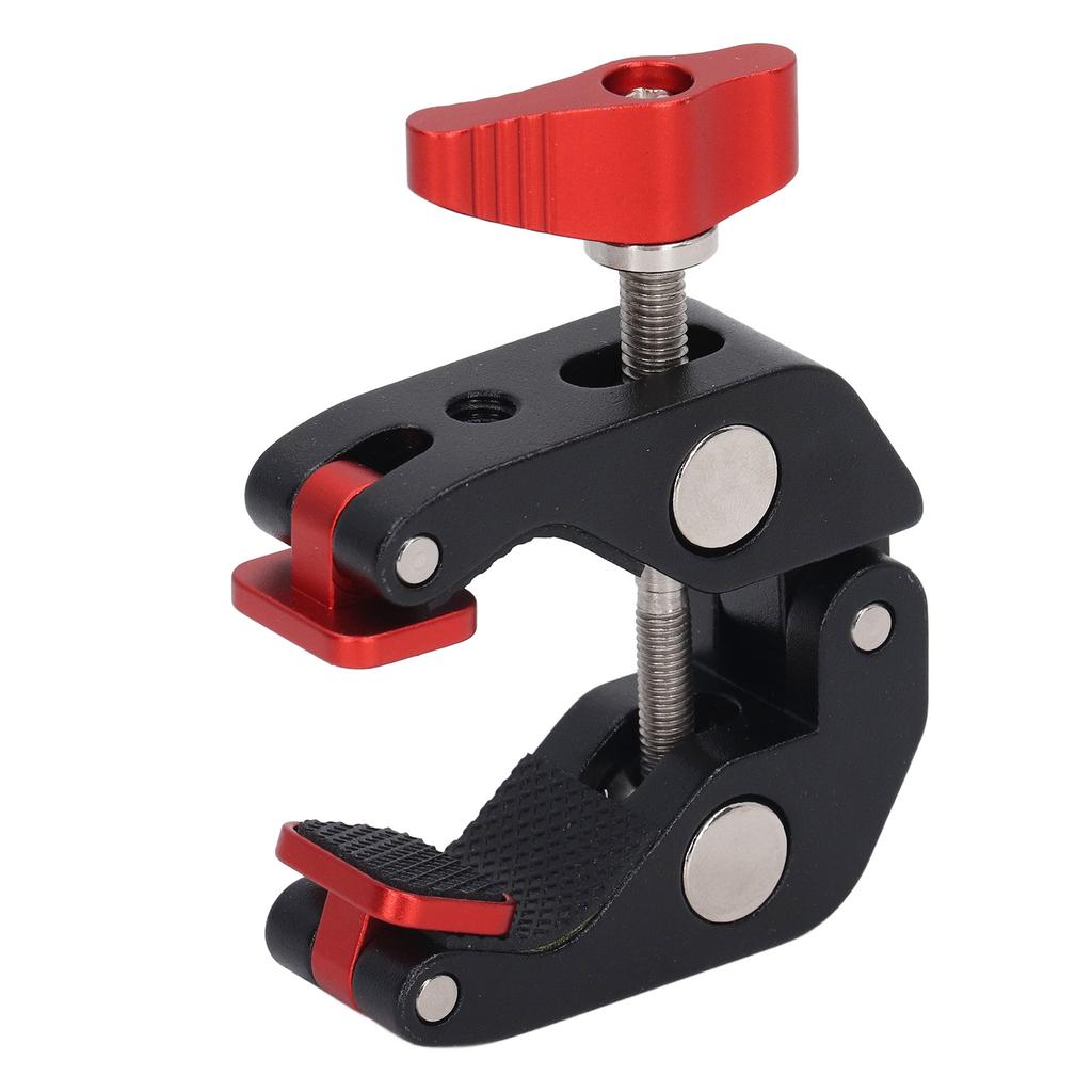 Super Clamp Red Crab Clamp Aluminium Alloy Silicone Cushion Drop Resistant Camera Clamp with 1 4 3 8 Screw Holes