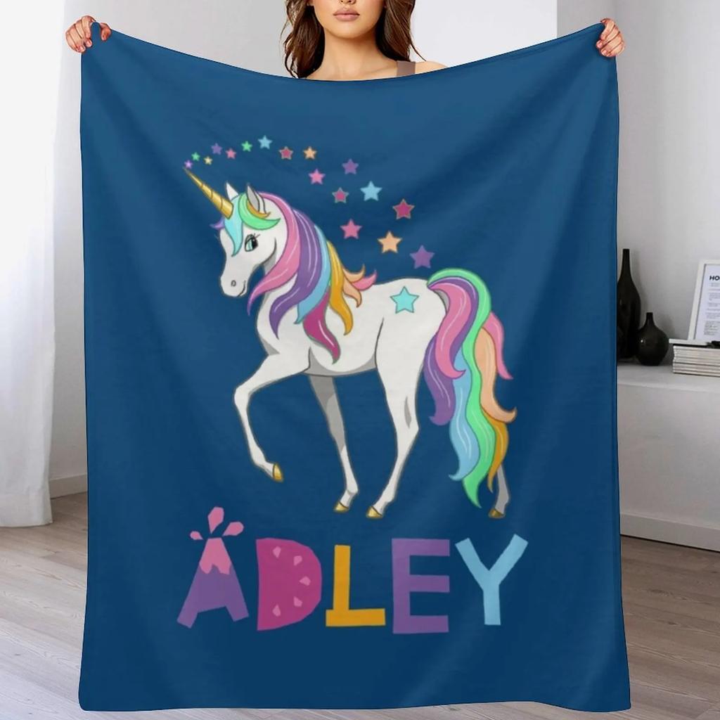 a for adley Throw Blanket Soft Home Decor Blanket for Couch Bedroom