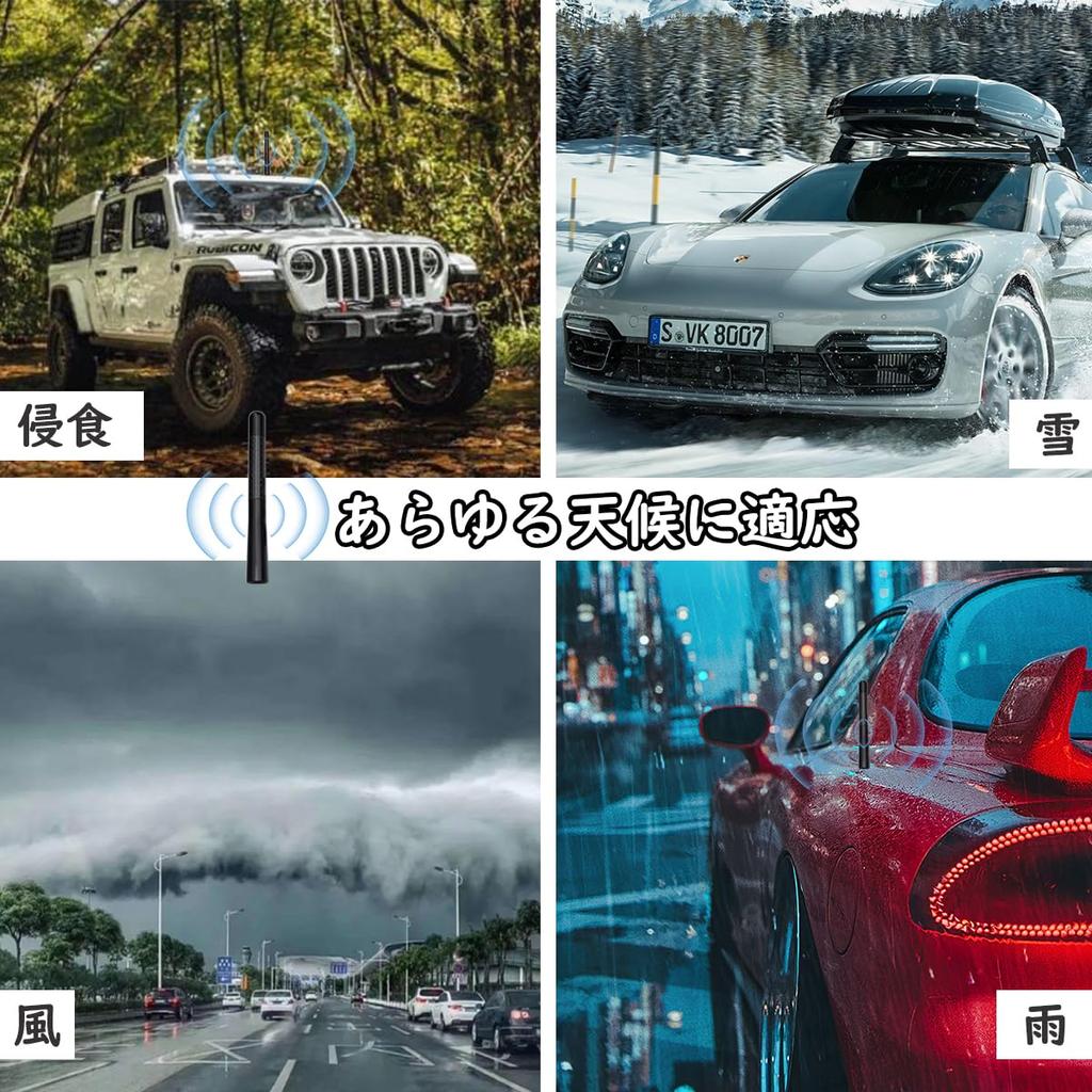 Topamz Short Antenna Car Antenna AM/FM Antenna General Purpose High Sensitivity Mast Carbon Fiber