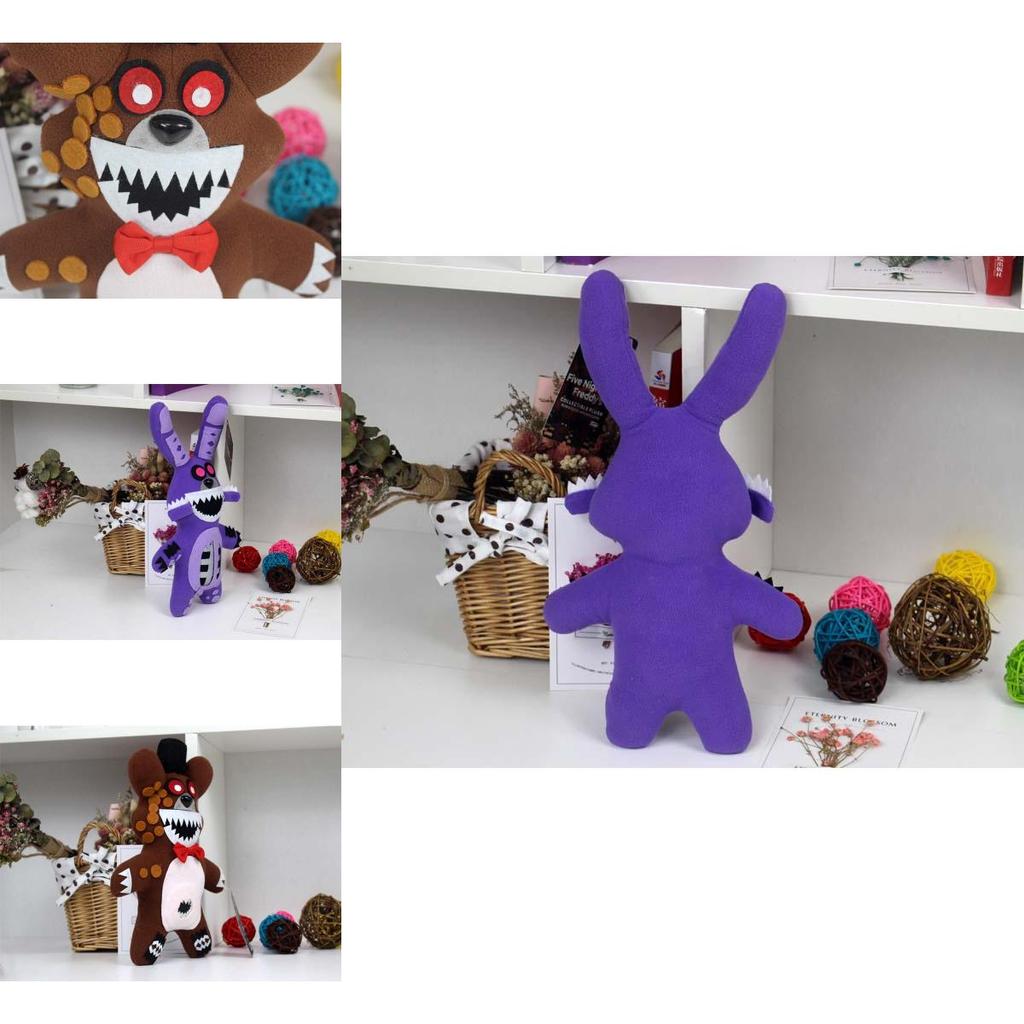 Плюшевая игрушка Fnaf Five Nights At Freddy's Мягкий фиолетовый коричневый черный медведь Рождественский подарок