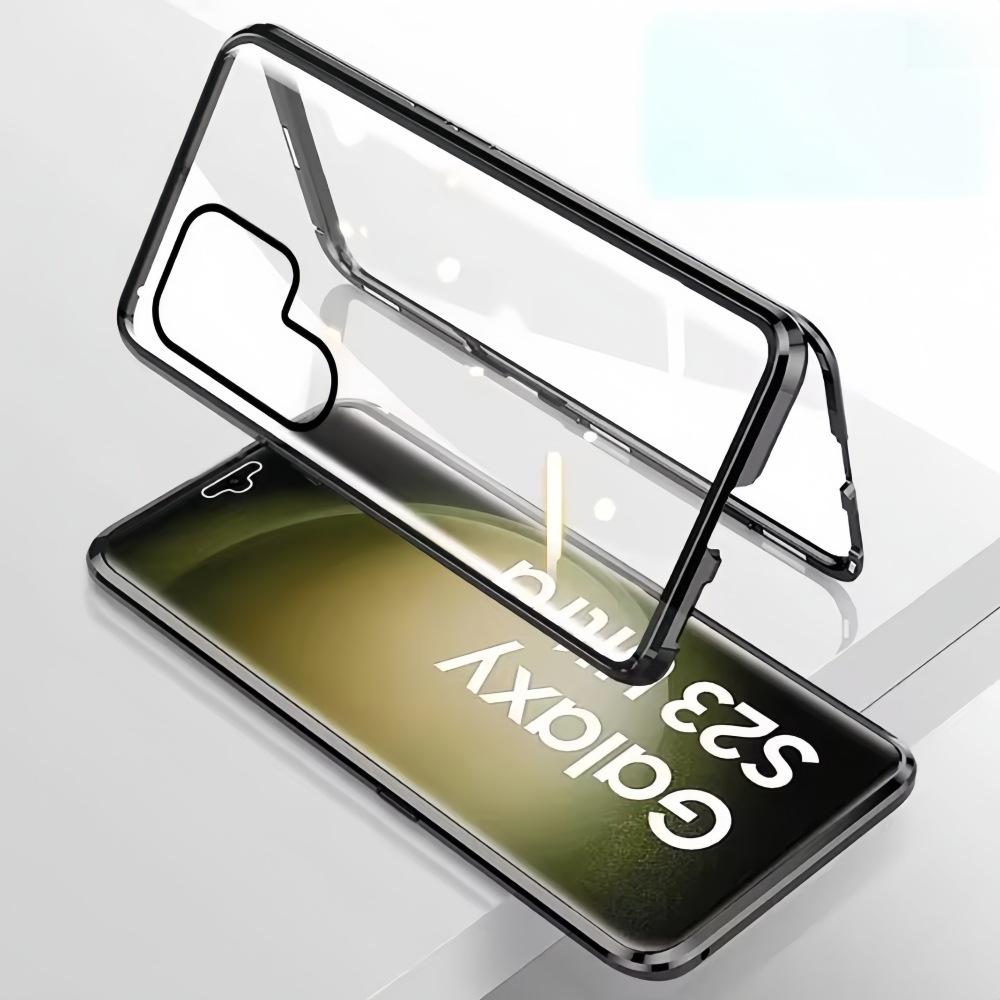 Подходит для Samsung S25ultra Магнитный чехол для мобильного телефона с защитой от подглядывания S24FE Полностью закрытый стеклянный магнитный металлический защитный чехол