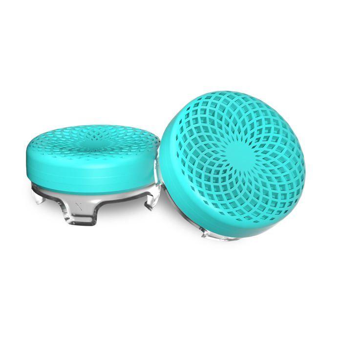 Joysticks Concaves - KontrolFreek - Lotus - PS5/PS4 - Taille Moyenne - Bleu Sarcelle/Transparent