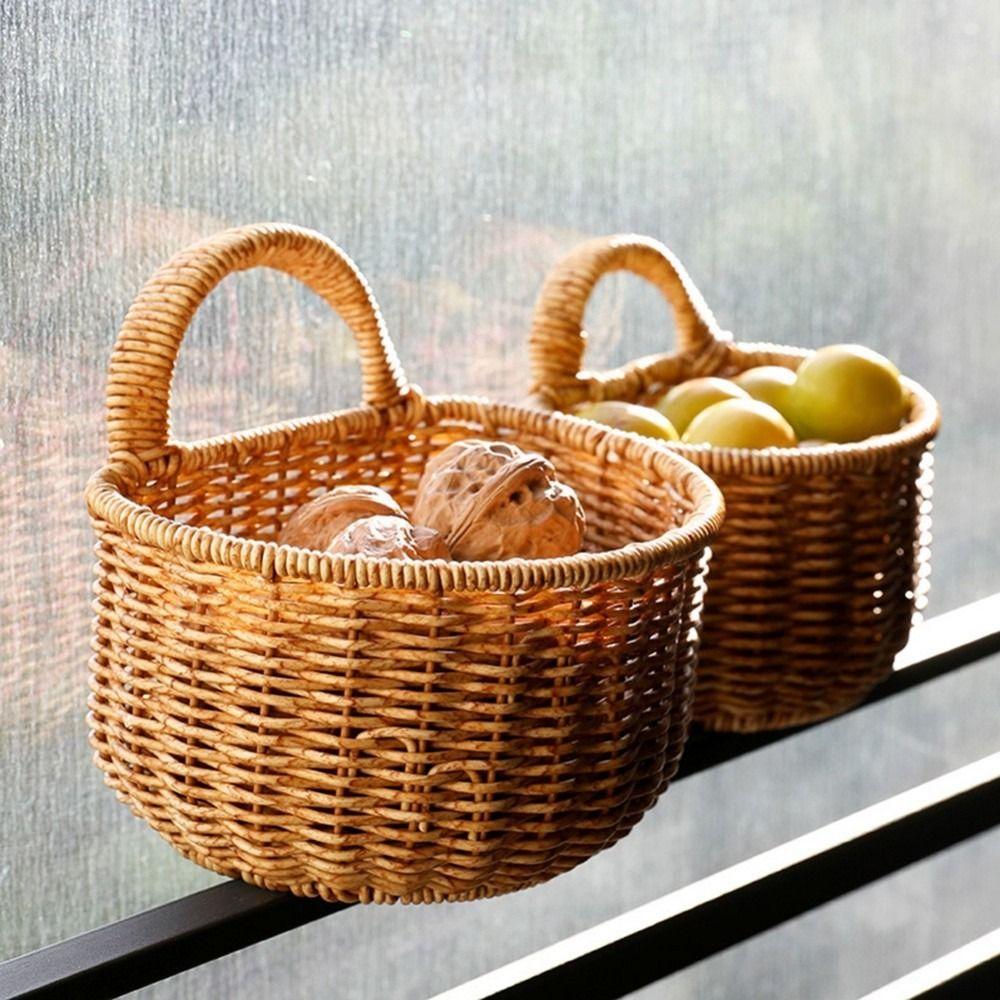 Wall Hanging Punching Scallion Ginger Garlic Wedding Storage Basket Flower Basket Kitchen Utensil