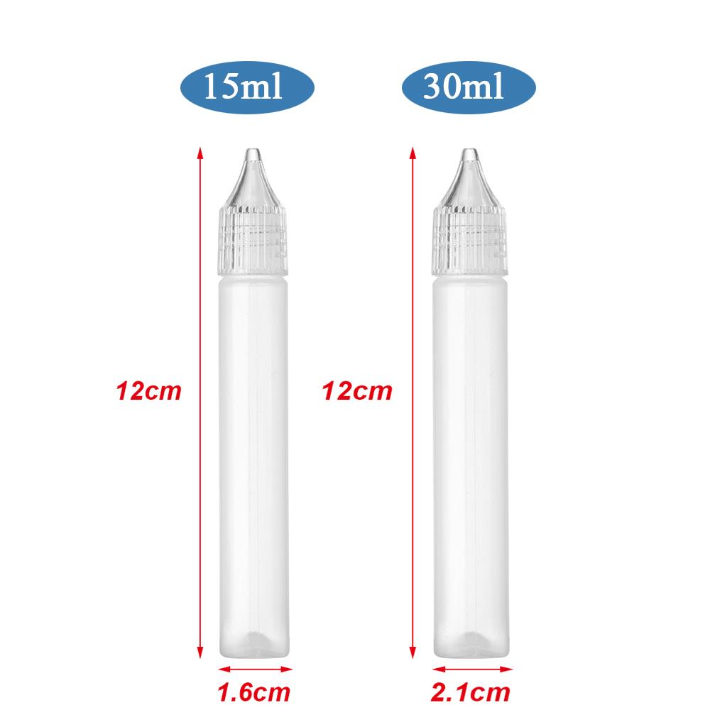5Pcs/set 15ml/30ml White Plastic Glue Applicator Needle Squeeze Bottles For Paper Quilling DIY Scrapbooking Paper Craft Supplies