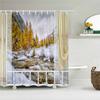 Winter Cedar Trees Natural landscape Shower Curtains Bathroom Curtain Frabic Waterproof Polyester Bathroom Curtains with Hooks