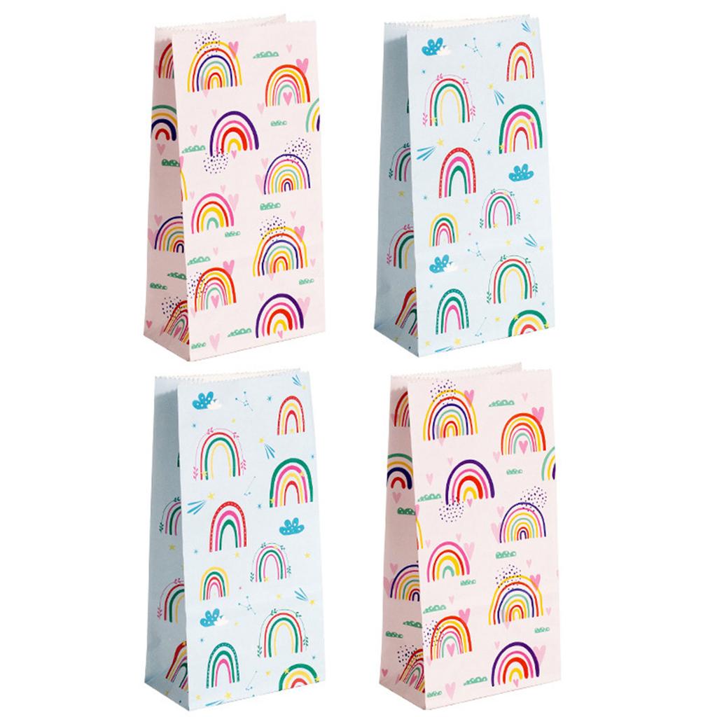 10 шт. Складные и безопасные бумажные пакеты для конфет, подарочные пакеты, красочные радужные дизайны, стоячие пакеты для подарков, свадебные принадлежности для вечеринок