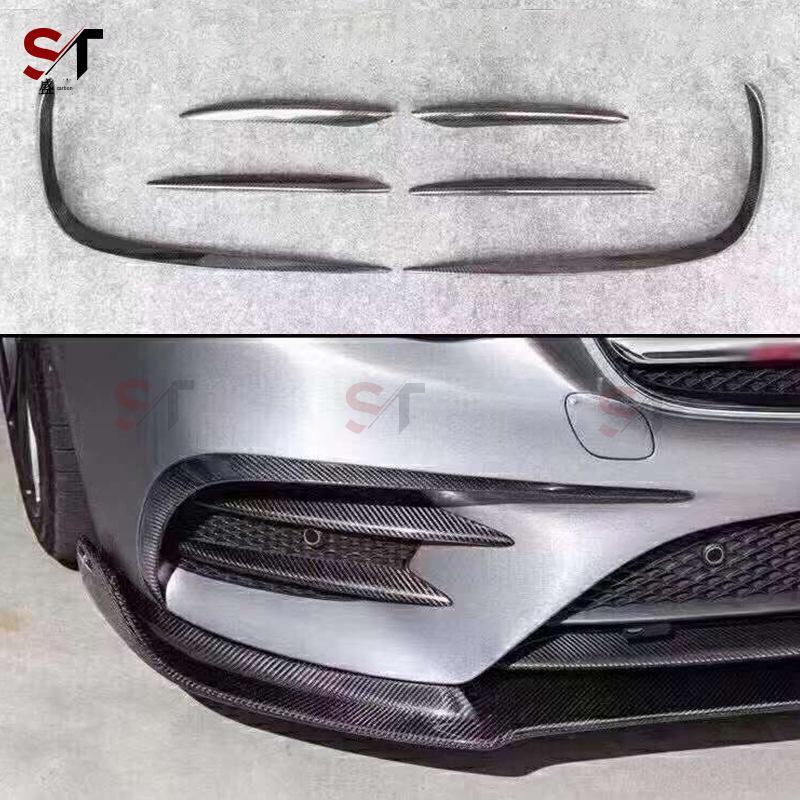 Боковые пороги и накладки на противотуманные фары из углеродного волокна для Mercedes E-Class W213 2017-2020