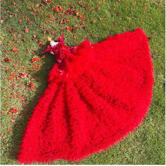 Luxury Handmade Pet Dog Princess Dress - Lace Flower Design for Small & Medium Dogs - Ideal for Halloween & Special - Pet Appare