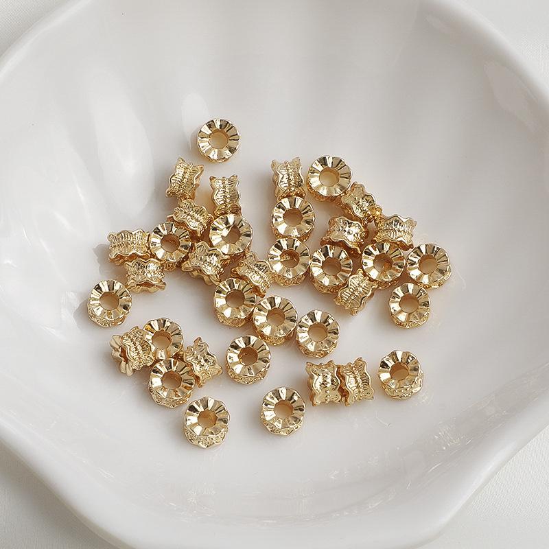 Позолоченные (14K Gold-Filled) бусины-разделители в виде цветочного колеса для браслетов и ожерелий ручной работы