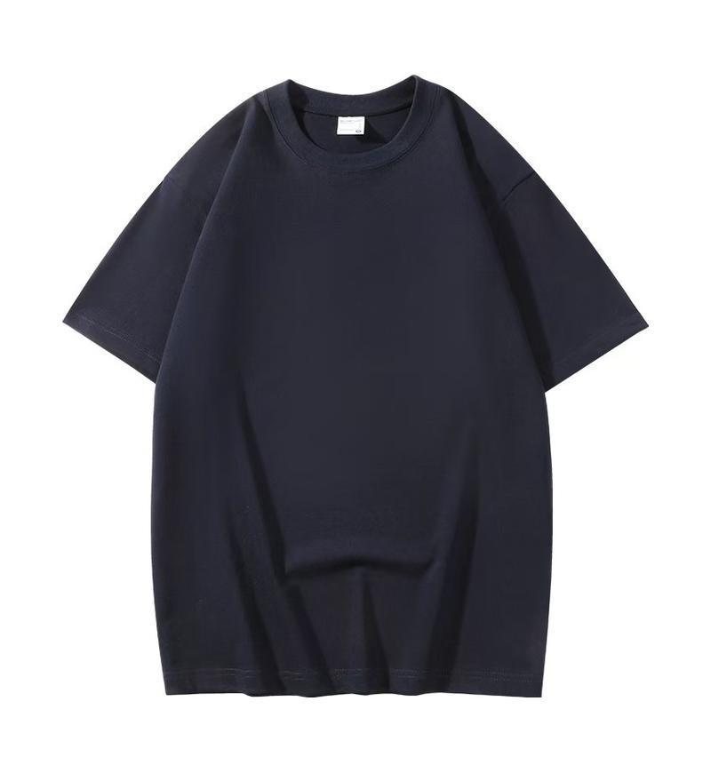 Футболка унисекс из плотного хлопка плотностью 300 г: Короткие рукава, двойная пряжа, круглый вырез, спущенное плечо, повседневная рабочая одежда, возможность нанесения индивидуального логотипа