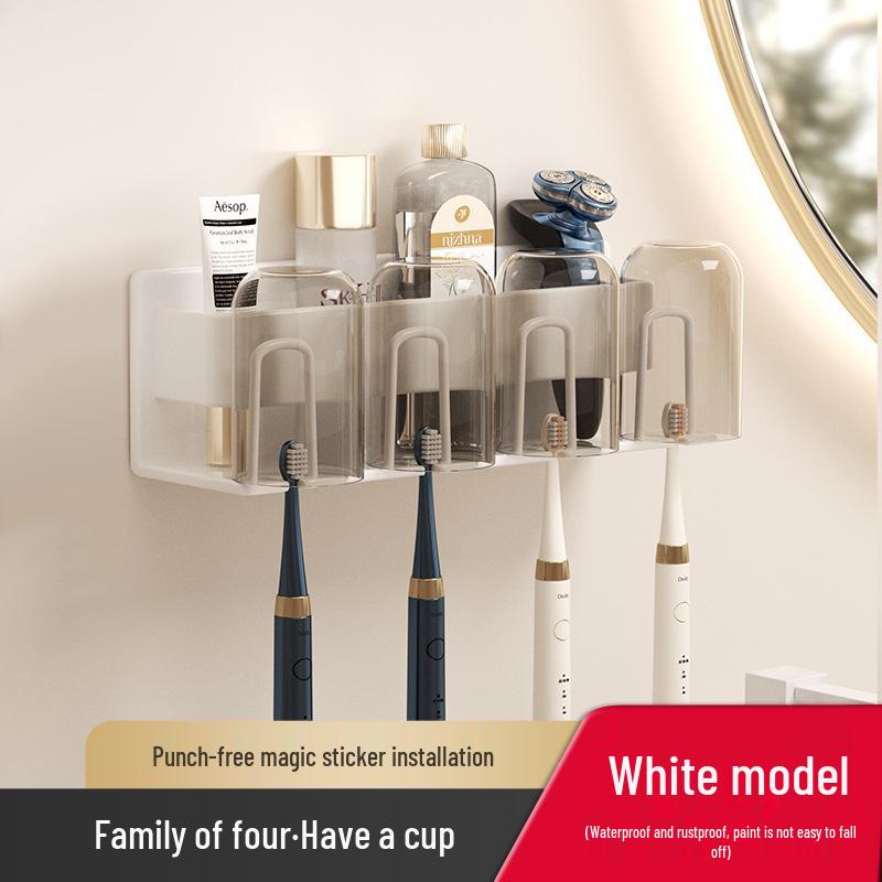 Настенный набор держателей для зубных щеток и ополаскивателя для рта без сверления