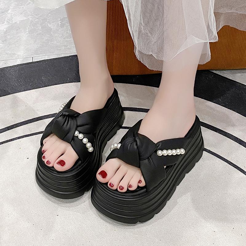 Модные пляжные туфли Домашние тапочки Тапочки на платформе Женские шлепанцы Сабо Натуральная кожа 2025 Женская обувь из натуральной кожи Женские тапочки