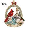Xmas Party Hanging Ornaments Red Bird Christmas Ornament, Acrylic Memorial Tree Winter Seasonal Supplies Decoration, Remembrance Keepsake Pendant,