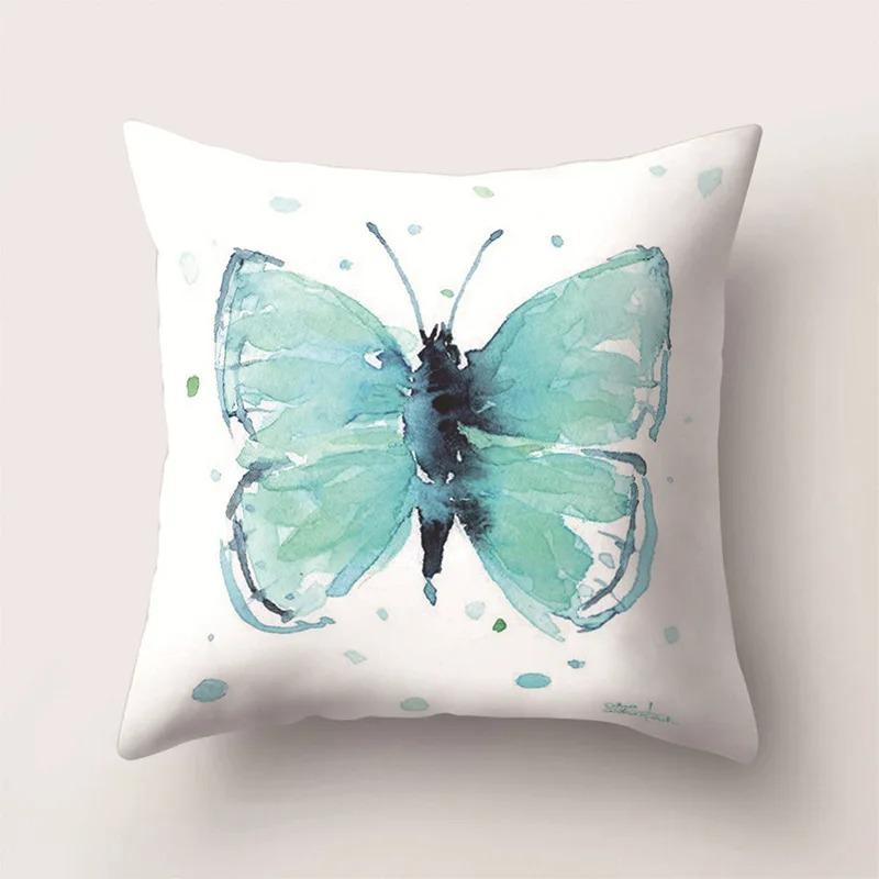 Colorful Butterfly Pillowcase Car Ornaments Office Living Room Sofa Home Pillowcase