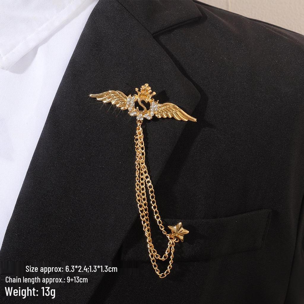 Baroque Rhinestone Pearl Corsage Necklace Brooch - Retro British Court Suit Accessory