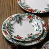 Christmas Themed Ceramic Dinner Plates Tableware Set Underglaze Color Process Coffee Cup Soup Bowl Santa Claus Steak Plate