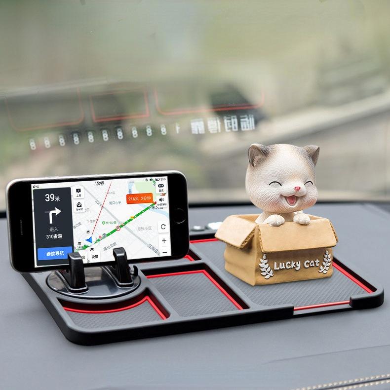 Нескользящий коврик для телефона 4-в-1, карта с номером парковки автомобиля, противоскользящий коврик, автомобильный держатель для телефона, липкий противоскользящий чехол для телефона