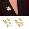 Stylish Rhinestones Pearls Daisy Flower Pin For Women Outfits Floral Brooch Versatile Dress Coat Jewelry Accessory