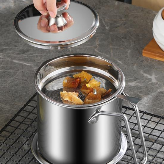 Контейнер для жира и бекона с сеткой 1,8 л, большой емкости, масляный фильтр, легко чистится, продуманный подарок