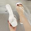 Internet Celebrities Simple French High Heels Stiletto Sandals 2025 New Versatile Toe Slippers Women's Summer Fashion