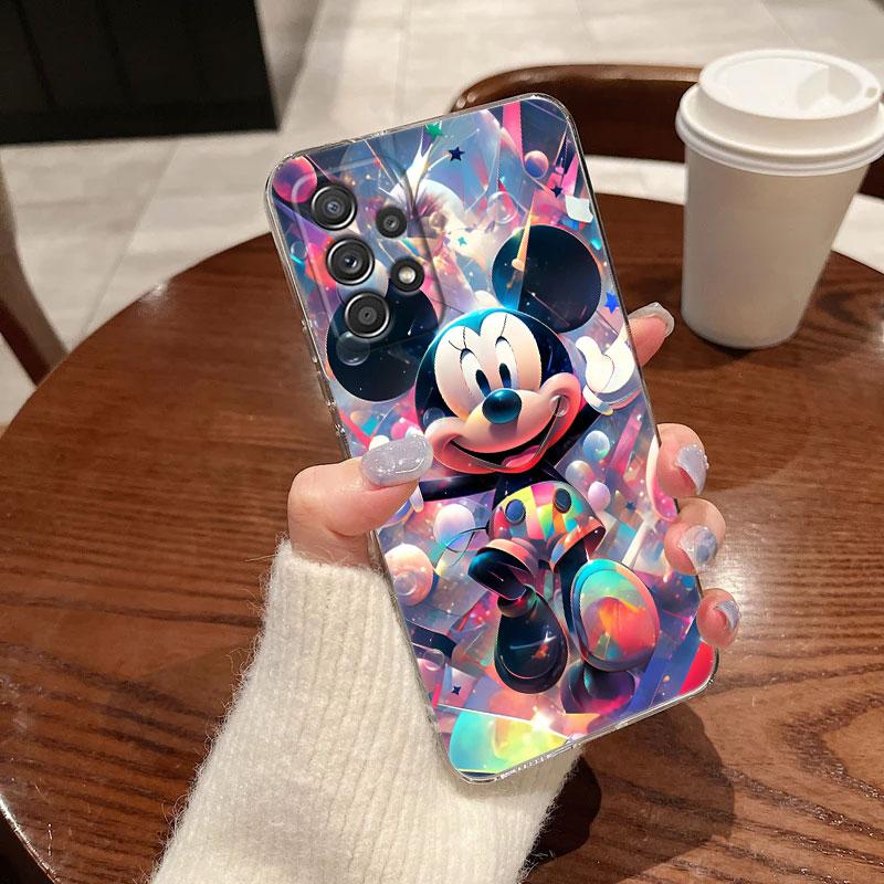 Прозрачный чехол Disney для Samsung Galaxy A57 A37 A56 A36 Чехлы A55 A54 A35 A26 A07 A17 A16 A06 A34 A15 Ударопрочный чехол Микки Маус