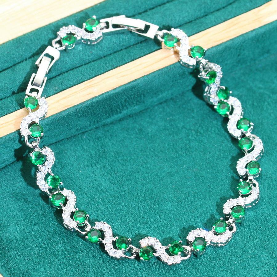 Популярная модель классическая мода легкая роскошь высококачественный циркон женский браслет комплект одежда