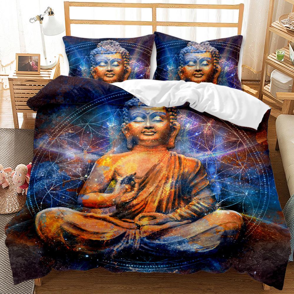 Ручная роспись Будда 3D Арт Комплект пододеяльника King Queen Double Full Twin Single Размер Комплект постельного белья