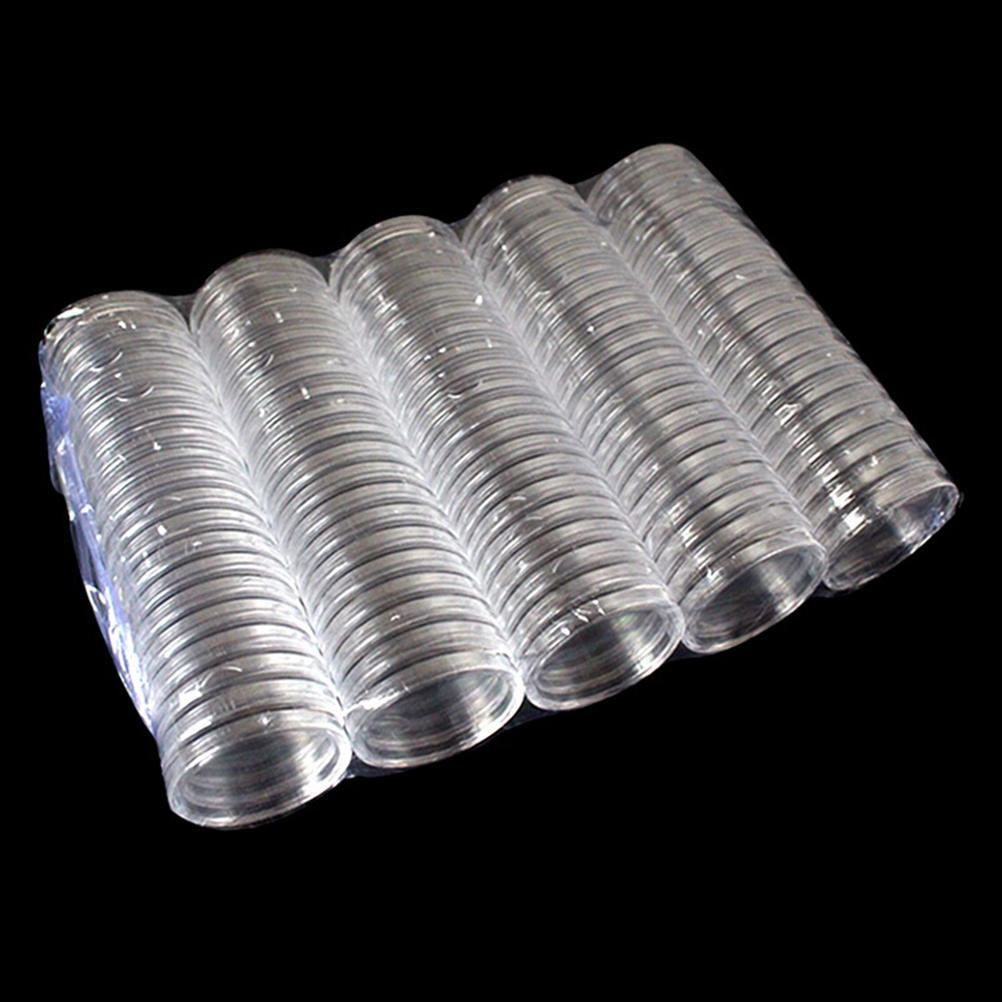 10Pcs 40Mm Applied Clear Round Cases Coin Storage Capsules Holder Round Plastic