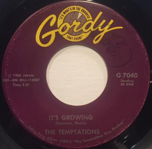 7-дюймовая пластинка TEMPTATIONS - It's Growing G7040 Gordy 1965 США Соул/Фанк Б/У