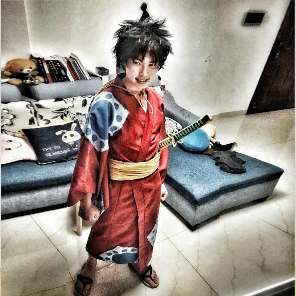 One Piece Страна Вано Обезьяна D. Луффи Косплей Костюм Кимоно Одежда Хэллоуин Карнавальный Костюм