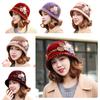 Knit Flower Bucket Hat for Woman Floppy Color Matching Weaving Wide Brim Bucket Hat Adult Teens Autumn Fisherman Hat