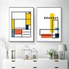 Баухаус минималистичный геометрический красный желтый бежевый постер абстрактный холст картина настенная живопись печать картина гостиная украшение дома