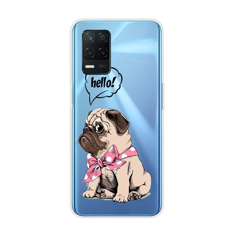 Cartoon Cute Pug Dog For Realme 8 8i V3 V5 GT Neo Flash Edition Explorer Master Neo2 Narzo 30 50i 50A C21Y Phone Case