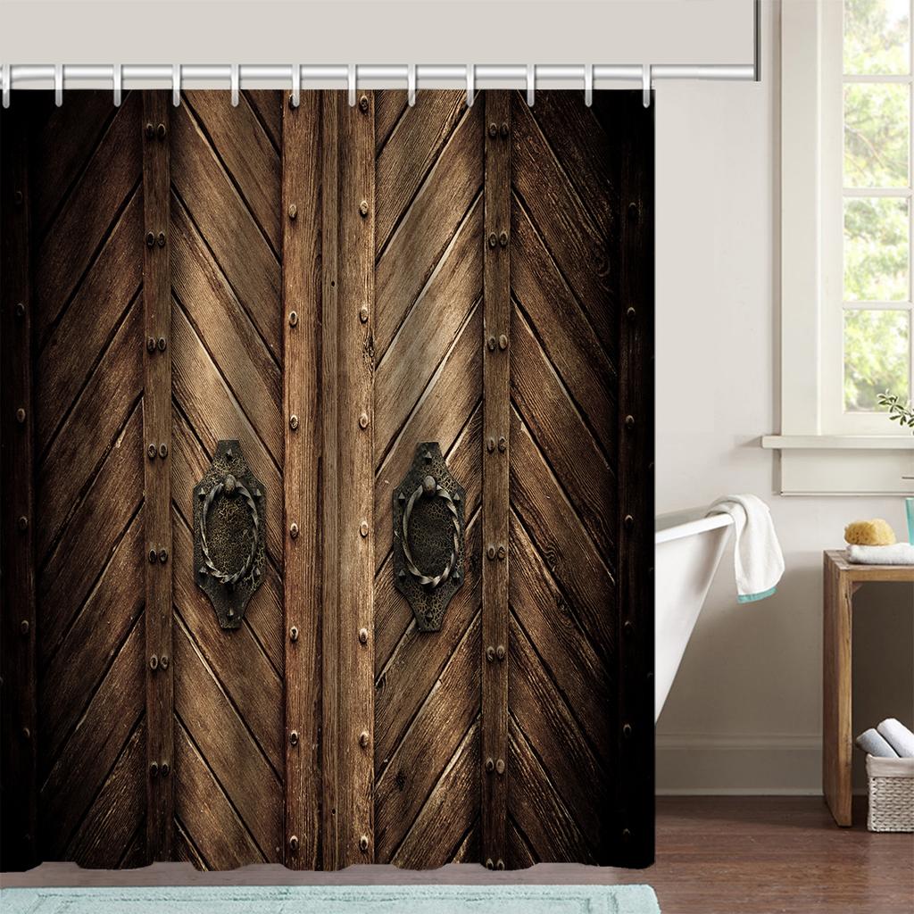 4 шт. старые деревянные занавески для душа в гараже, наборы для ванной комнаты, нескользящие коврики для ванной комнаты, крышка для унитаза, коврик для ванной, набор для ванной комнаты