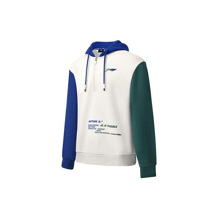 Толстовка с капюшоном Li Ning Badminton Series с тремя цветными буквами и принтом, толстовка с длинным рукавом, цвет Glacier-Gray AWDSD49-1