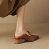 25 Versatile Small Leather Shoes Pointed Thick Heel Retro Women's Single Shoes