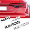 ABCDGI1 MetaL 3D Badge Logo Car Rear Trunk Body Sticker Letter Emblem For Skoda Karoq 4X4 Accessories Glossy Black Matte black