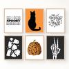 Halloween Pumpkin Black Cat Ghost Thriller Poster Print Fall Art Wall Abstract Skeleton Quote Canvas Painting Room Home Decor