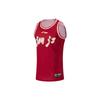 Li Ning CBA Series Professional Basketball Logo Print Straight-Cut Breathable Vest Men Tops Zhejiang-Red AAYT863-1