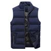 Autumn and Winter New Men's Casual Vest Solid Color Stand-up Collar Vest Warm Vest Jacket Men's Large Size Cotton Vest