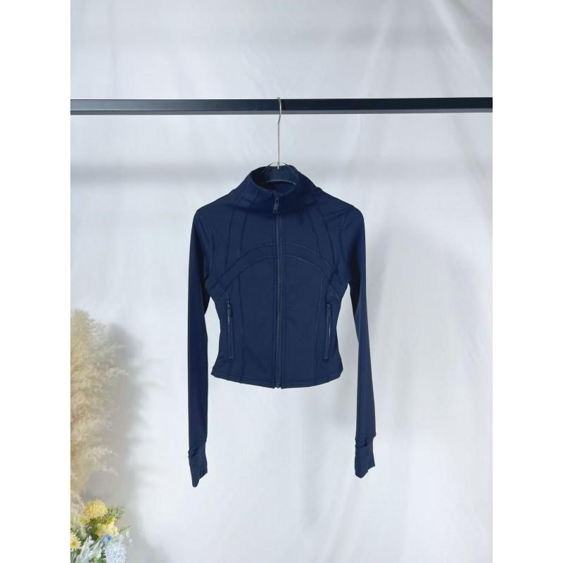 Womens Slim Fit Short Jacket Gold Zipper Yoga Fitness Activewear
