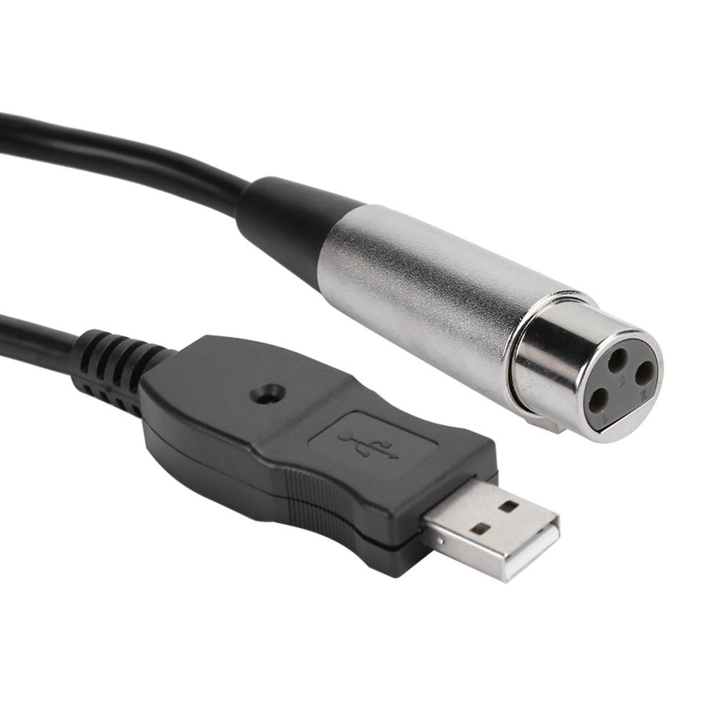 Microphone Mic Link Cable Adapter USB To XLR Microphone Link Cable Cord 3 Meter