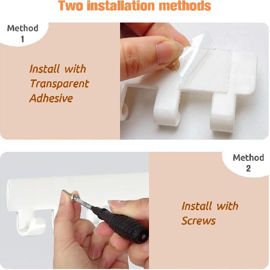 2 Pack Necklace Holder - Hanging Jewelry Organizer, Self-Adhesive, Wall Mount (Clear)