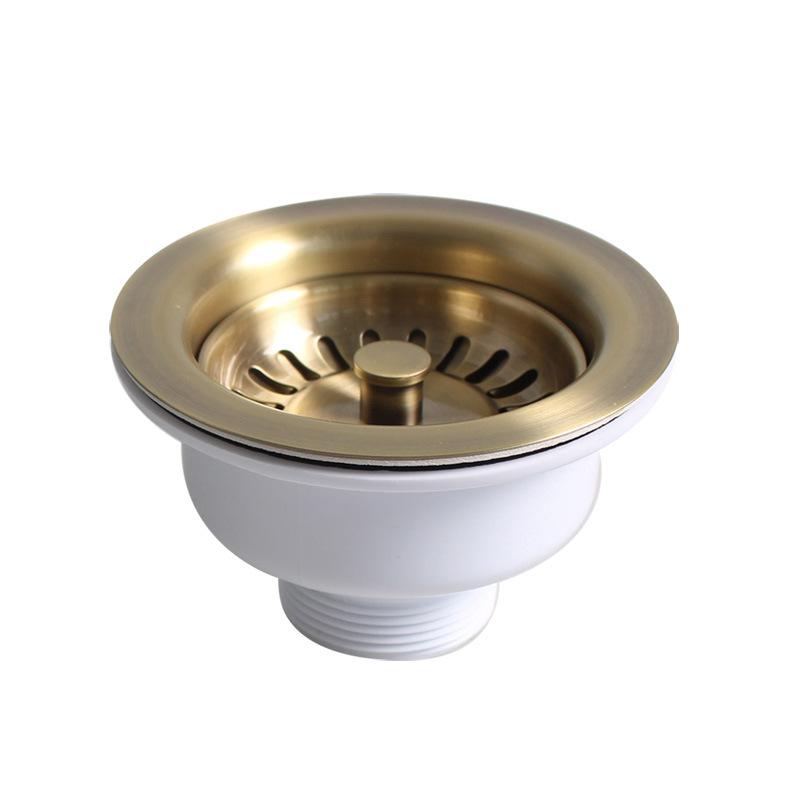 Kitchen Sink Drain 304 Stainless Steel Gold Finished High Quality Fashion Pop-up Antique Antibrass Finished
