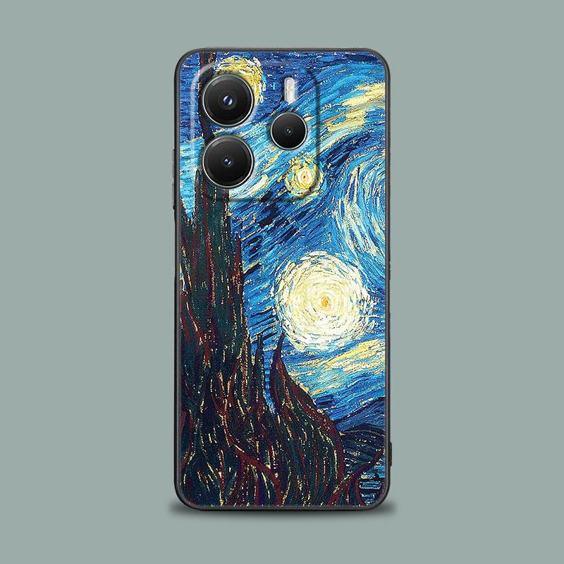 Чехол для телефона для Xiaomi Redmi 15C 14C 12C 13C Redmi Note 15 14 13 12 11 10 Pro Plus 5G 12S Мягкий чехол Раскраска Ван Гог Звездная ночь