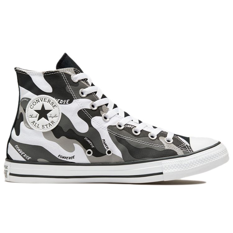 Converse Chuck Taylor All Star Comfortable Trendy High-Top Canvas Shoes Unisex Sneakers Black White Gray 171453F
