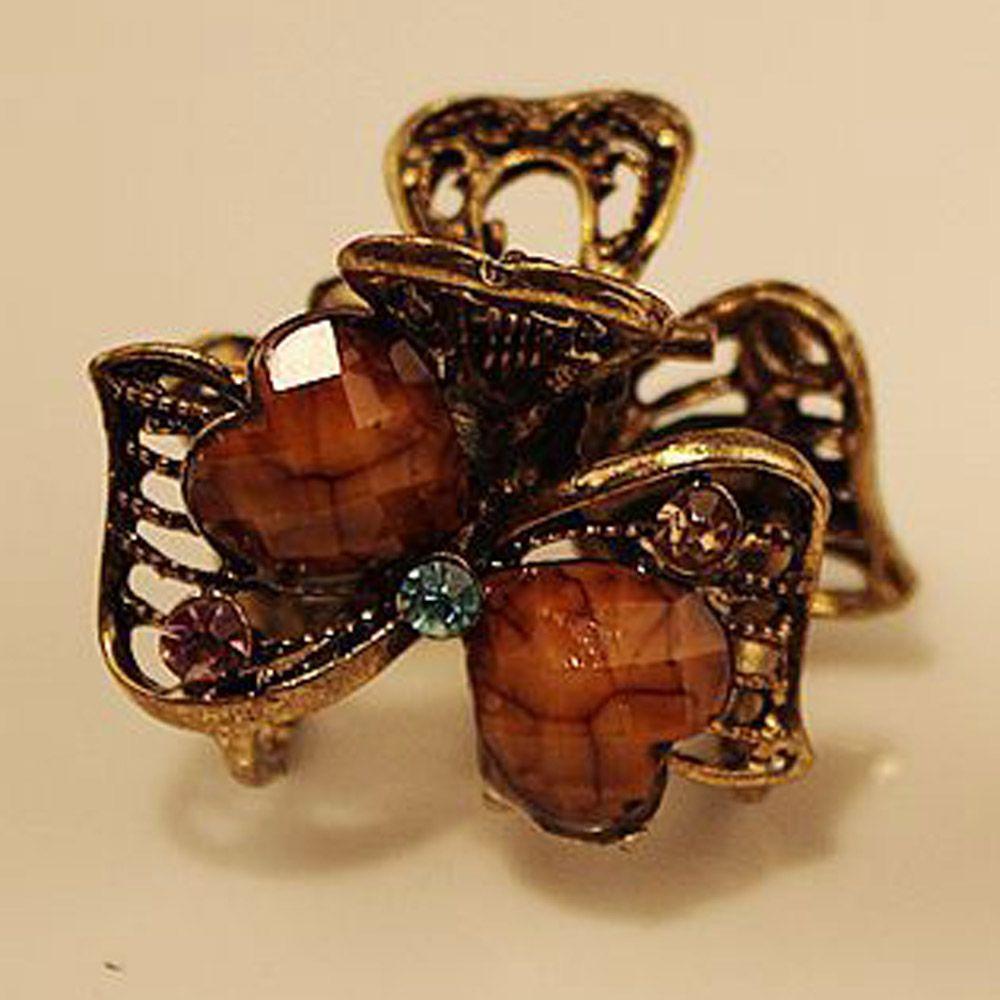 Random Color Fashion Gifts Jewelry Resin Hairpins Mini Hair Clip Claw Barrette Butterfly Crown