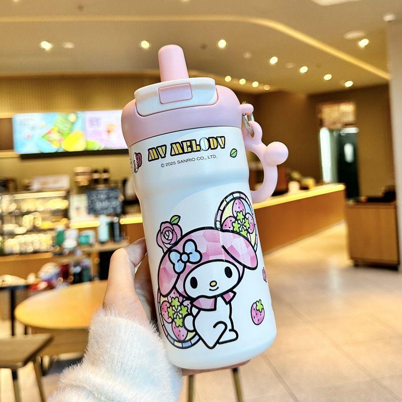 Термокружка Sanrio большой емкости 2026 года, новая модель, ледяная кружка с высокой эстетической ценностью, соломинка, кружка для заваривания чая, подарок на день рождения